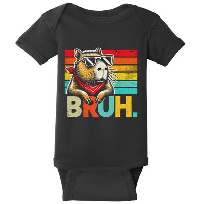 Capybara Bruh Funny Graphic Funny Capybara Baby Bodysuit