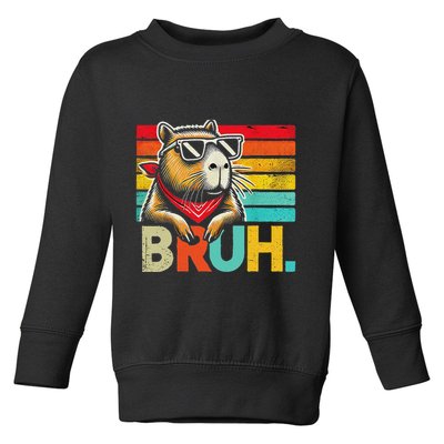 Capybara Bruh Funny Graphic Funny Capybara Toddler Sweatshirt