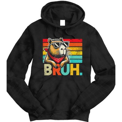 Capybara Bruh Funny Graphic Funny Capybara Tie Dye Hoodie