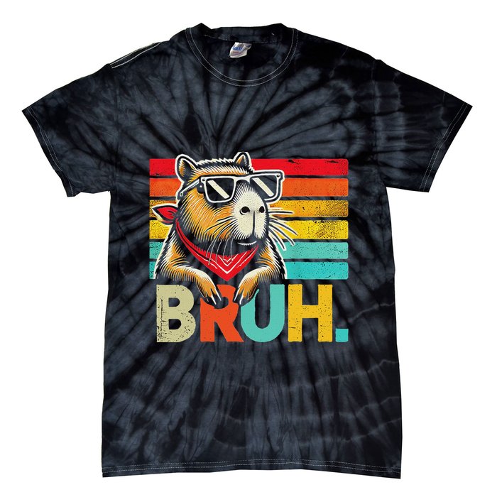 Capybara Bruh Funny Graphic Funny Capybara Tie-Dye T-Shirt