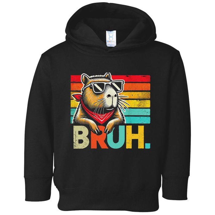 Capybara Bruh Funny Graphic Funny Capybara Toddler Hoodie