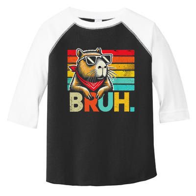 Capybara Bruh Funny Graphic Funny Capybara Toddler Fine Jersey T-Shirt