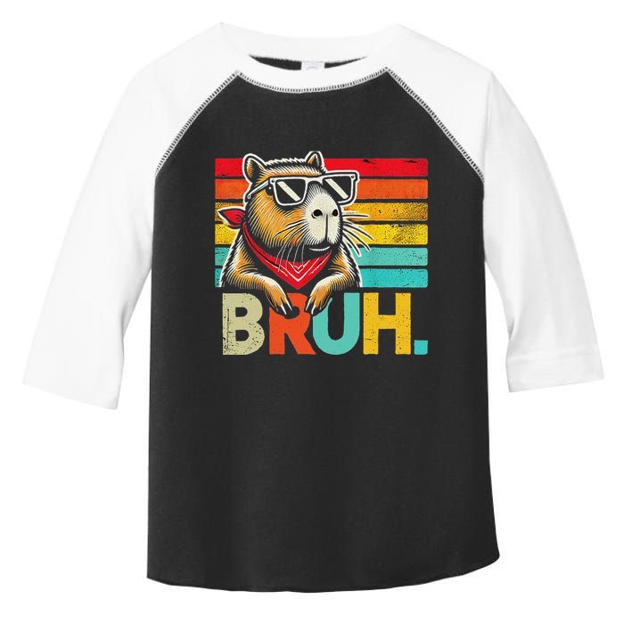 Capybara Bruh Funny Graphic Funny Capybara Toddler Fine Jersey T-Shirt