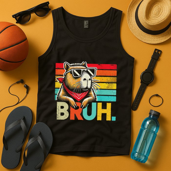 Capybara Bruh Funny Graphic Funny Capybara Tank Top
