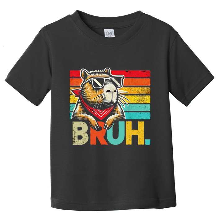 Capybara Bruh Funny Graphic Funny Capybara Toddler T-Shirt