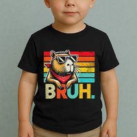 Capybara Bruh Funny Graphic Funny Capybara Toddler T-Shirt