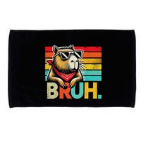 Capybara Bruh Funny Graphic Funny Capybara Microfiber Hand Towel