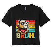 Capybara Bruh Funny Graphic Funny Capybara Crop Top