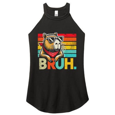 Capybara Bruh Funny Graphic Funny Capybara Women's Perfect Tri Rocker Tank