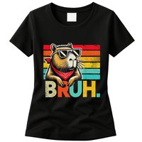 Capybara Bruh Funny Graphic Funny Capybara Womens T-Shirt