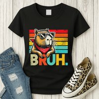 Capybara Bruh Funny Graphic Funny Capybara Womens T-Shirt