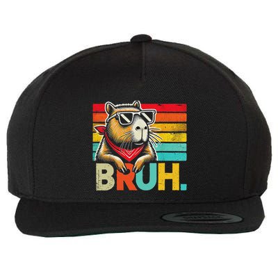 Capybara Bruh Funny Graphic Funny Capybara Wool Snapback Cap