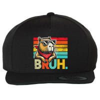 Capybara Bruh Funny Graphic Funny Capybara Wool Snapback Cap
