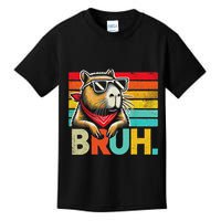 Capybara Bruh Funny Graphic Funny Capybara Kids T-Shirt
