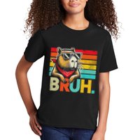 Capybara Bruh Funny Graphic Funny Capybara Kids T-Shirt