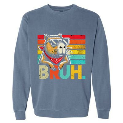 Capybara Bruh Funny Graphic Funny Capybara Garment-Dyed Sweatshirt