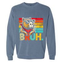 Capybara Bruh Funny Graphic Funny Capybara Garment-Dyed Sweatshirt