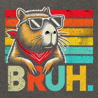 Capybara Bruh Funny Graphic Funny Capybara Cotton Canvas Backpack