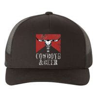 Cow & Beer Funny Vintage Rodeo Bull Horn Western Country Yupoong Adult 5-Panel Trucker Hat