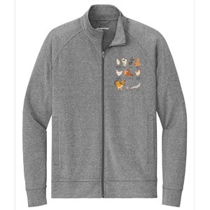 Chicken Breeds Farm Animals Day Support Local Farmer Stretch Full-Zip Cadet Jacket