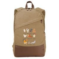 Chicken Breeds Farm Animals Day Support Local Farmer Cotton Canvas Backpack