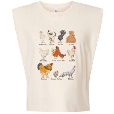 Chicken Breeds Farm Animals Day Support Local Farmer Garment-Dyed Women's Muscle Tee