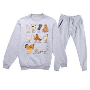 Chicken Breeds Farm Animals Day Support Local Farmer Premium Crewneck Sweatsuit Set