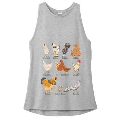 Chicken Breeds Farm Animals Day Support Local Farmer Ladies PosiCharge Tri-Blend Wicking Tank