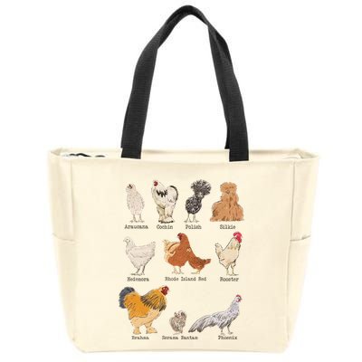 Chicken Breeds Farm Animals Day Support Local Farmer Zip Tote Bag