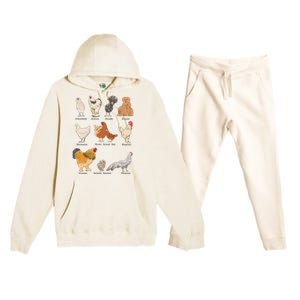 Chicken Breeds Farm Animals Day Support Local Farmer Premium Hooded Sweatsuit Set