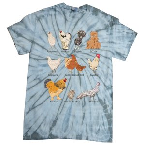 Chicken Breeds Farm Animals Day Support Local Farmer Tie-Dye T-Shirt