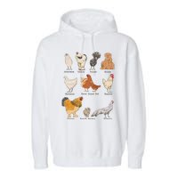 Chicken Breeds Farm Animals Day Support Local Farmer Garment-Dyed Fleece Hoodie