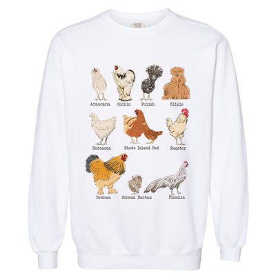 Chicken Breeds Farm Animals Day Support Local Farmer Garment-Dyed Sweatshirt