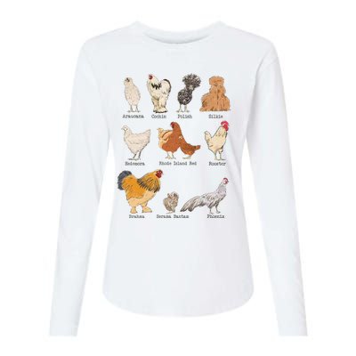 Chicken Breeds Farm Animals Day Support Local Farmer Womens Cotton Relaxed Long Sleeve T-Shirt