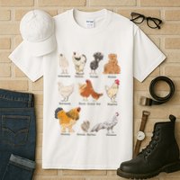 Chicken Breeds Farm Animals Day Support Local Farmer Tall T-Shirt