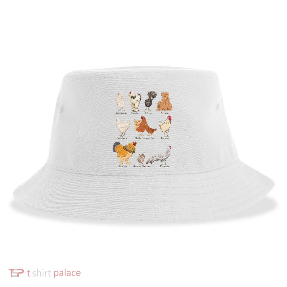 Chicken Breeds Farm Animals Day Support Local Farmer Sustainable Bucket Hat