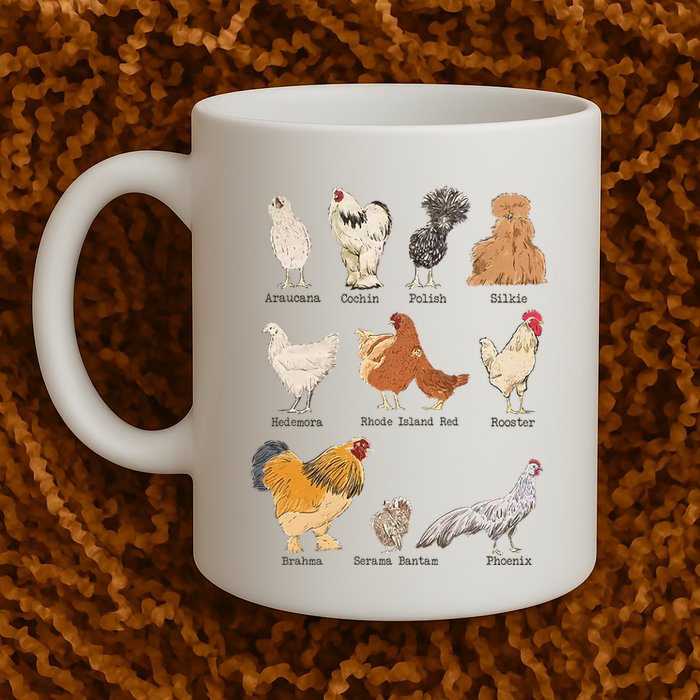 Chicken Breeds Farm Animals Day Support Local Farmer Mug