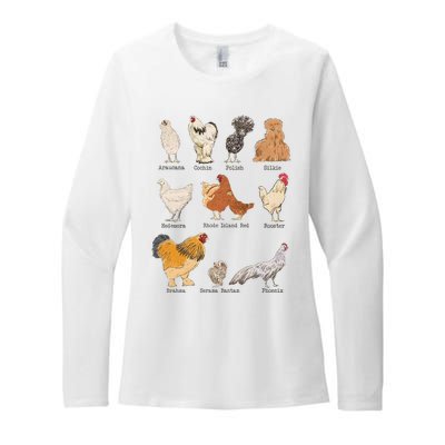 Chicken Breeds Farm Animals Day Support Local Farmer Womens CVC Long Sleeve Shirt