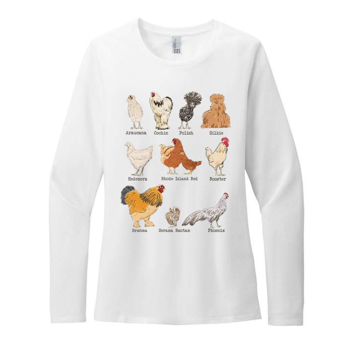 Chicken Breeds Farm Animals Day Support Local Farmer Womens CVC Long Sleeve Shirt