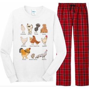 Chicken Breeds Farm Animals Day Support Local Farmer Long Sleeve Pajama Set