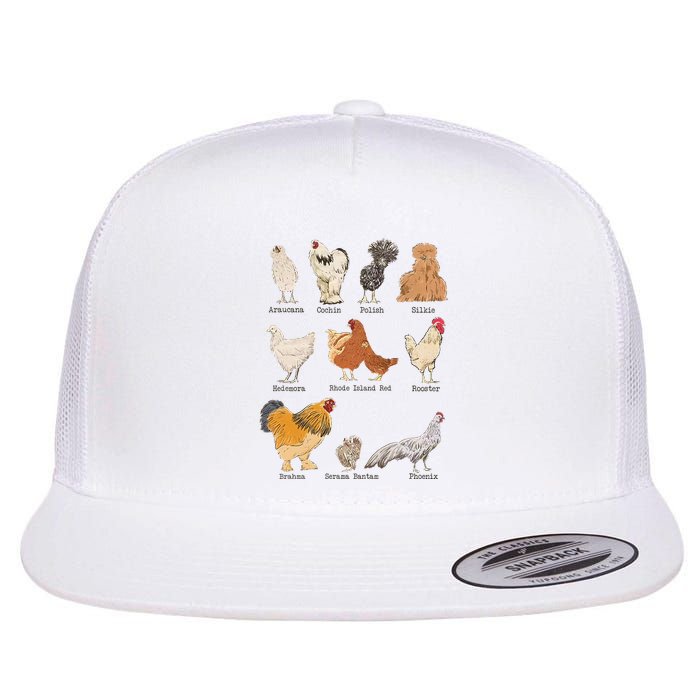 Chicken Breeds Farm Animals Day Support Local Farmer Flat Bill Trucker Hat