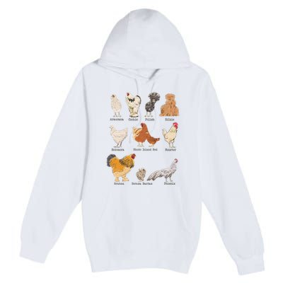 Chicken Breeds Farm Animals Day Support Local Farmer Premium Pullover Hoodie