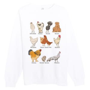 Chicken Breeds Farm Animals Day Support Local Farmer Premium Crewneck Sweatshirt