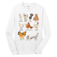 Chicken Breeds Farm Animals Day Support Local Farmer Tall Long Sleeve T-Shirt