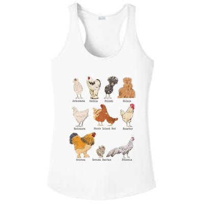 Chicken Breeds Farm Animals Day Support Local Farmer Ladies PosiCharge Competitor Racerback Tank