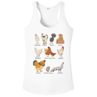 Chicken Breeds Farm Animals Day Support Local Farmer Ladies PosiCharge Competitor Racerback Tank