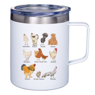 Chicken Breeds Farm Animals Day Support Local Farmer 12oz Stainless Steel Coffee Mug