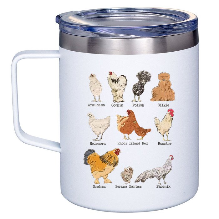 Chicken Breeds Farm Animals Day Support Local Farmer 12oz Stainless Steel Coffee Mug
