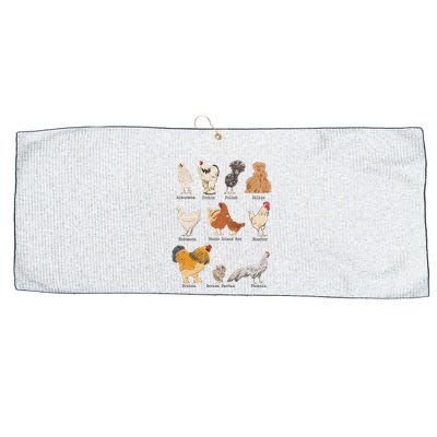 Chicken Breeds Farm Animals Day Support Local Farmer Large Microfiber Waffle Golf Towel