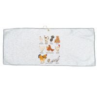 Chicken Breeds Farm Animals Day Support Local Farmer Large Microfiber Waffle Golf Towel
